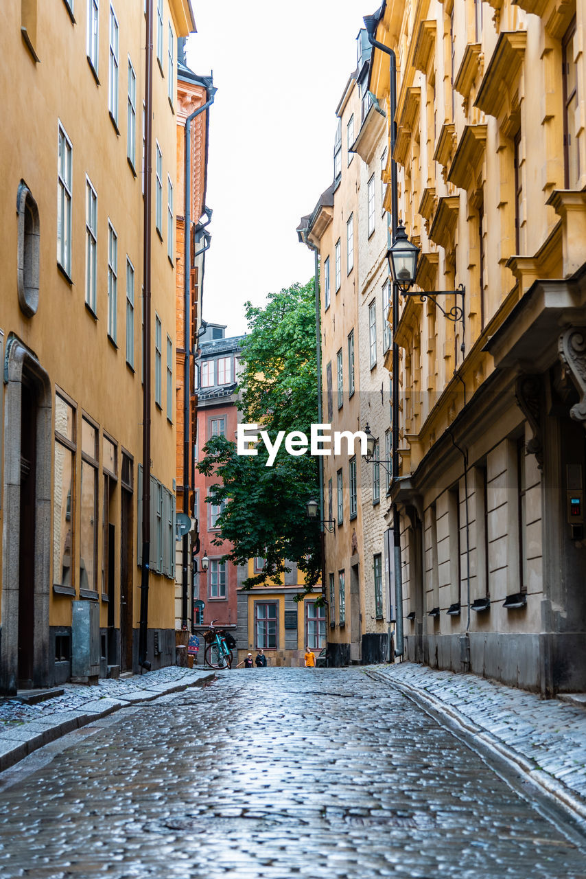 Street amidst buildings in gamla stan, stockholm