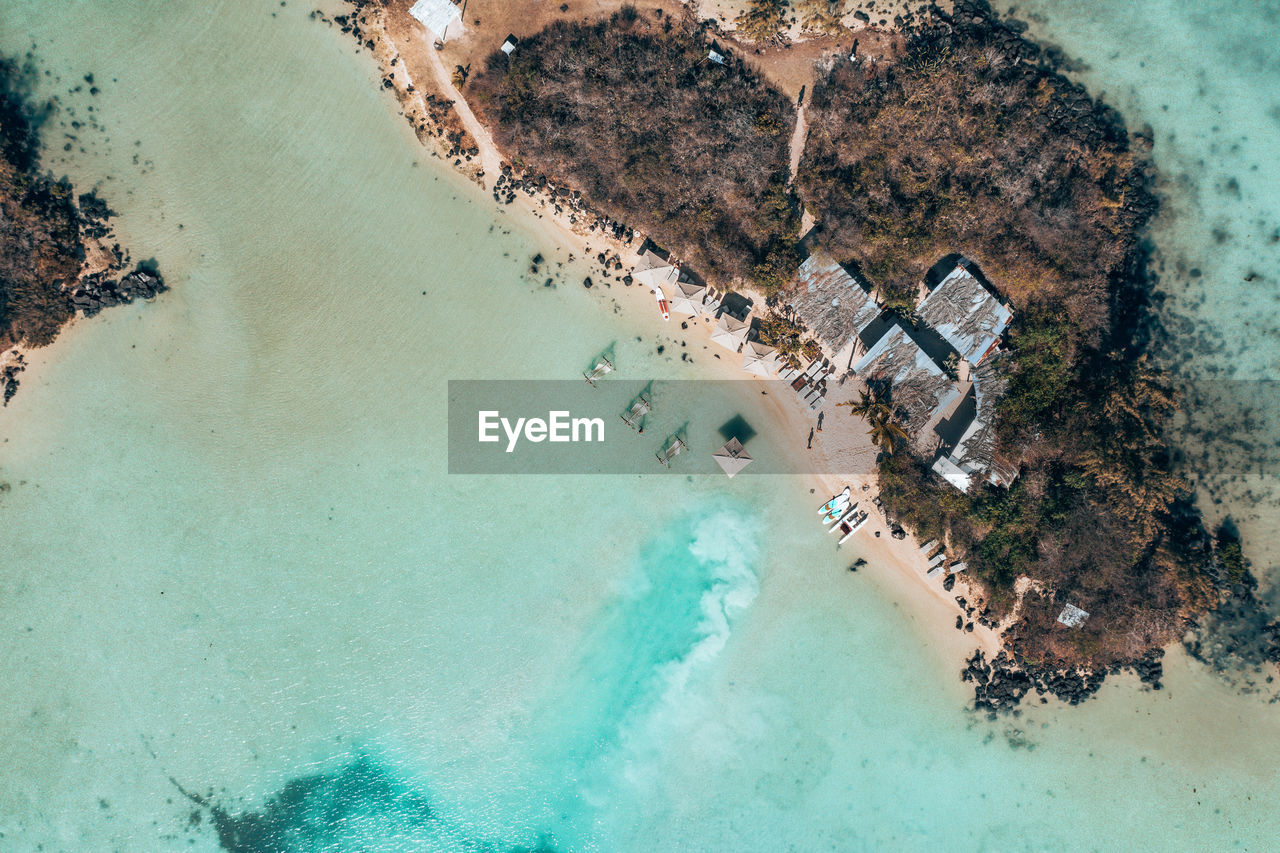 High angle view of beach