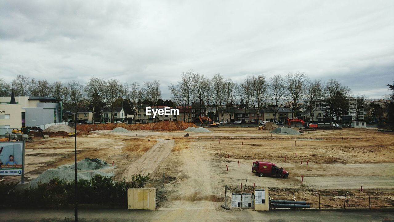 Construction site against sky