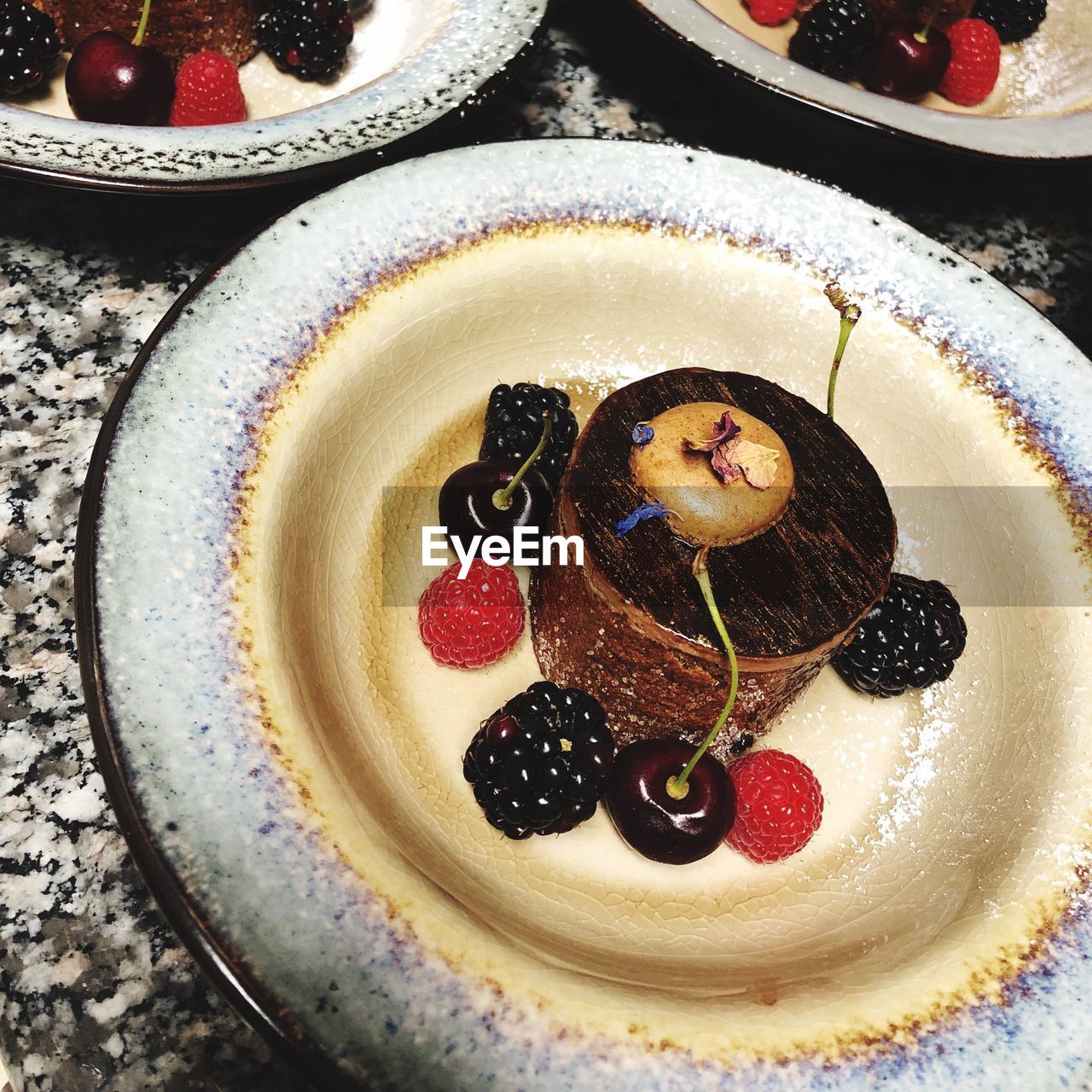 High angle view of cake on table