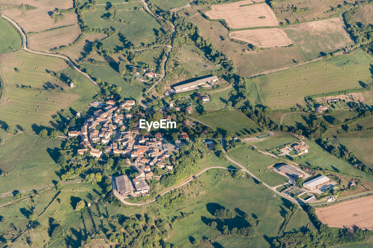 High angle view of agricultural field