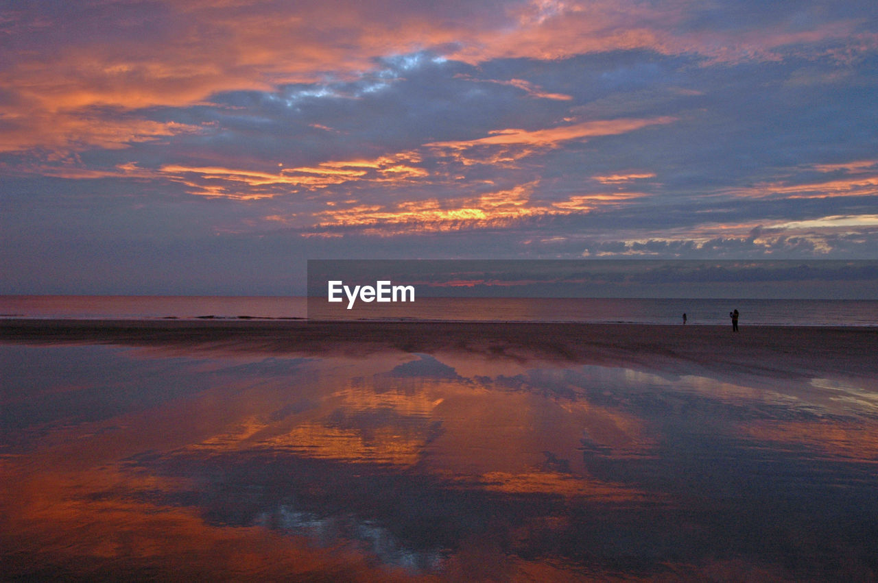 Scenic view of sea at sunset