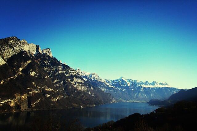 SCENIC VIEW OF MOUNTAINS AGAINST CLEAR SKY