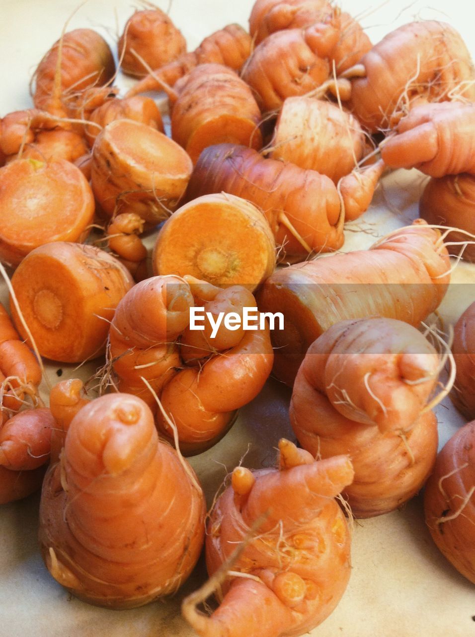 Close-up of root vegetables on table