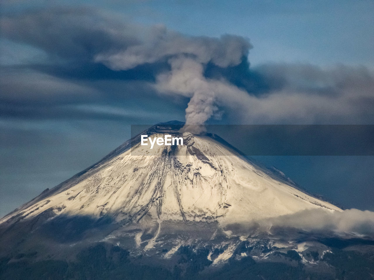 AERIAL VIEW OF VOLCANIC MOUNTAIN