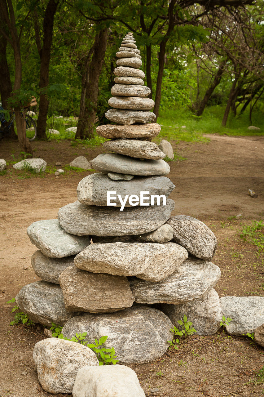 STACK OF STONES ON ROCKS