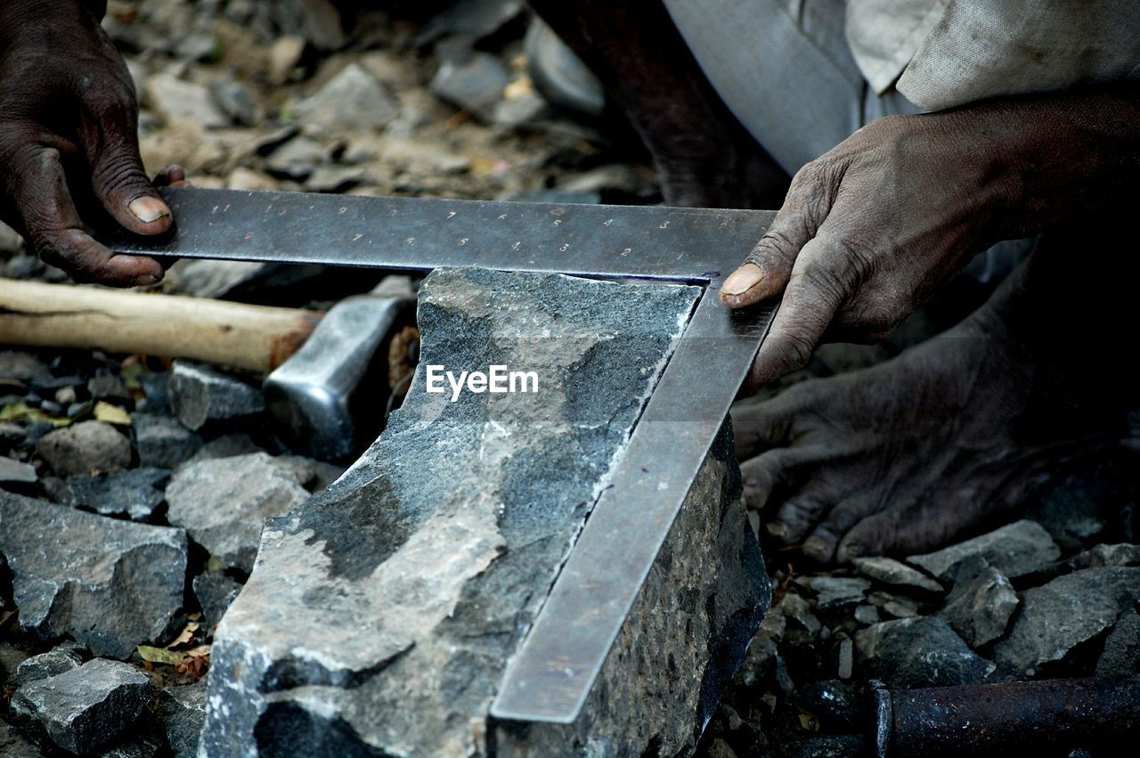 Close-up of hands at work