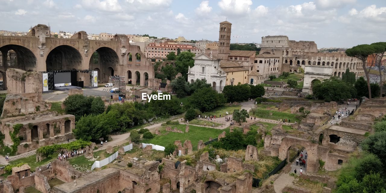 Panoramic view of historical building against sky