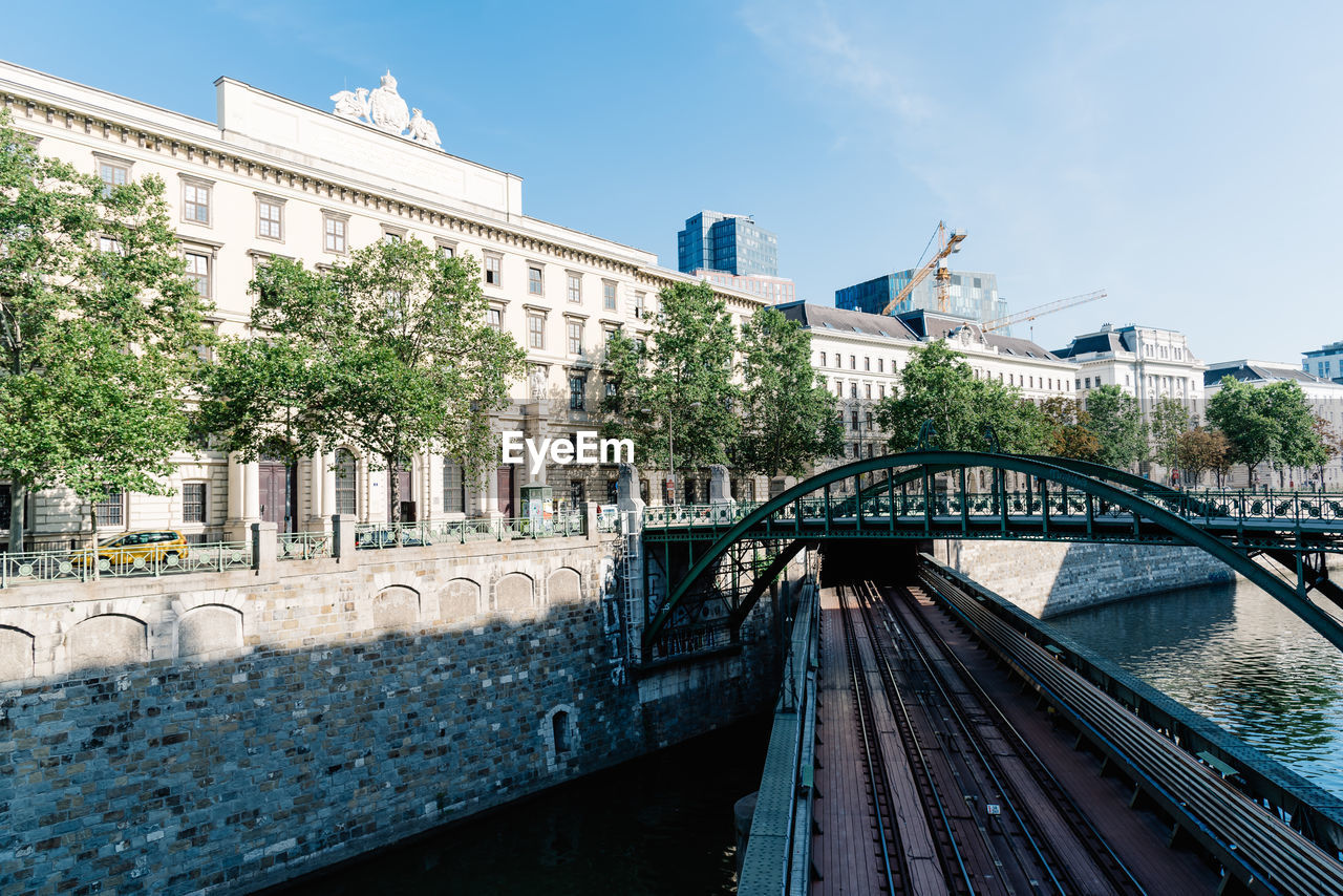 Bridge over river against sky