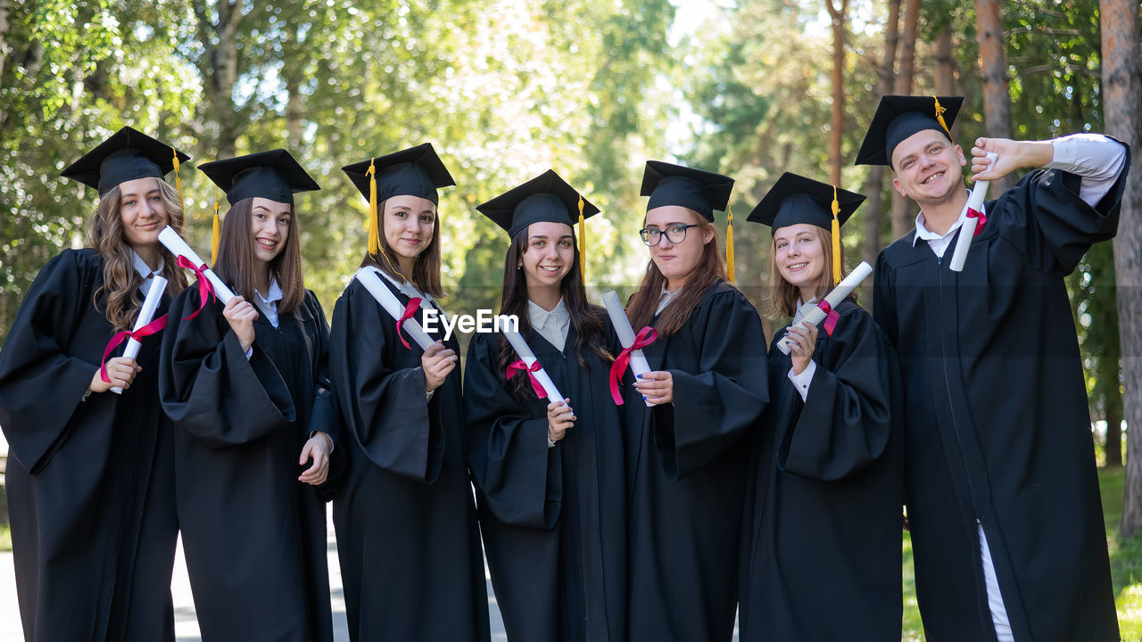 rear view of woman in graduation