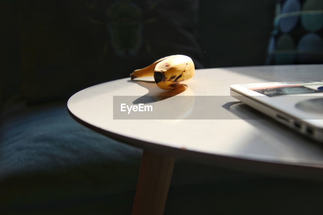 Close-up of banana on table