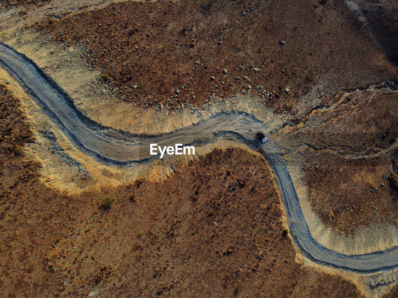 High angle view of land on road