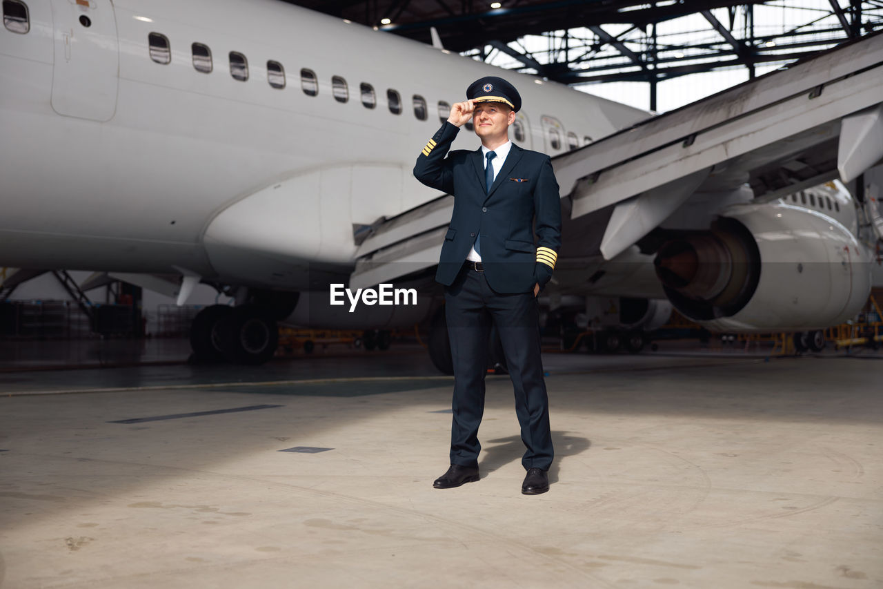 low angle view of airplane at airport