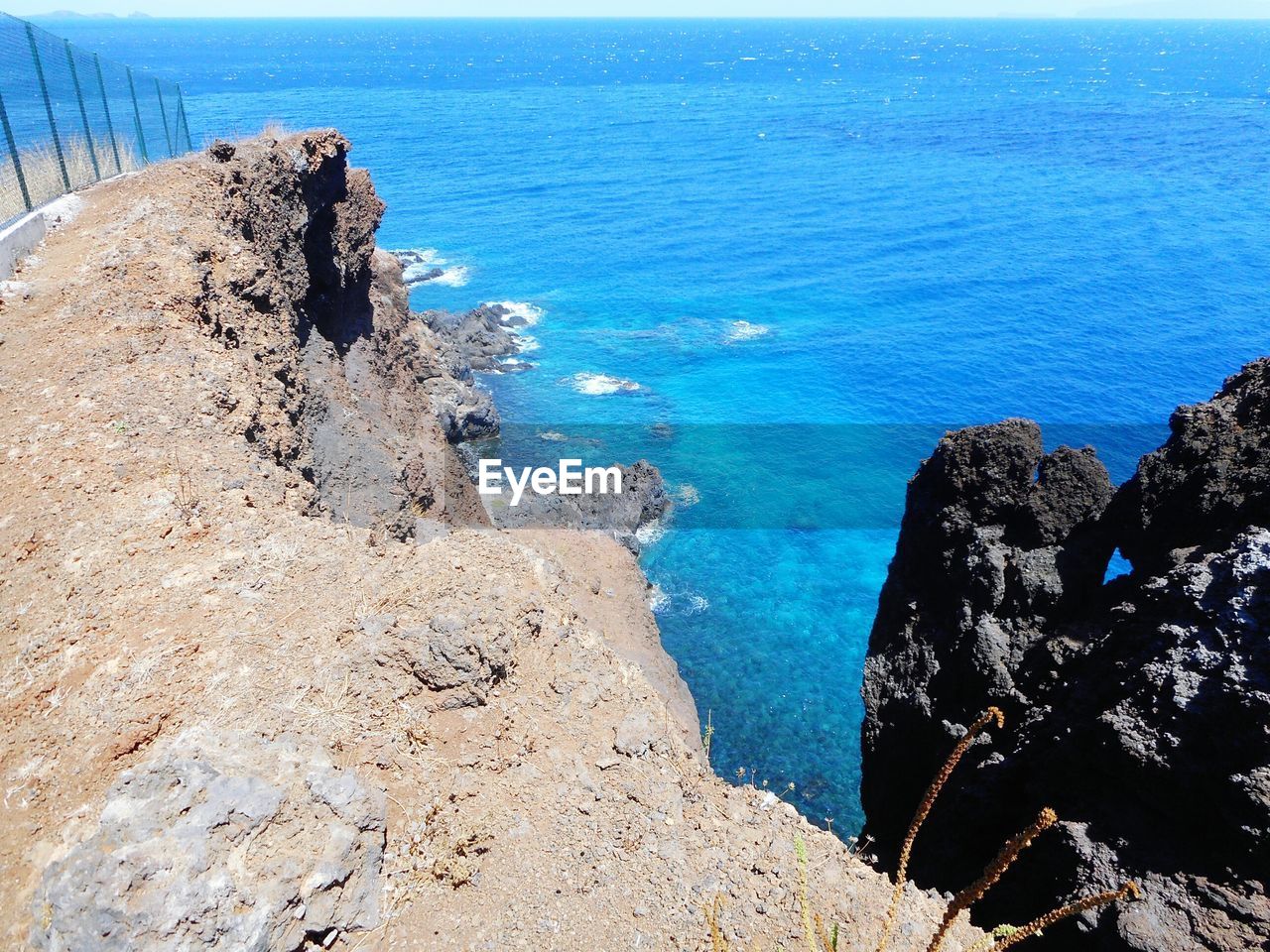 High angle view of beach against sky