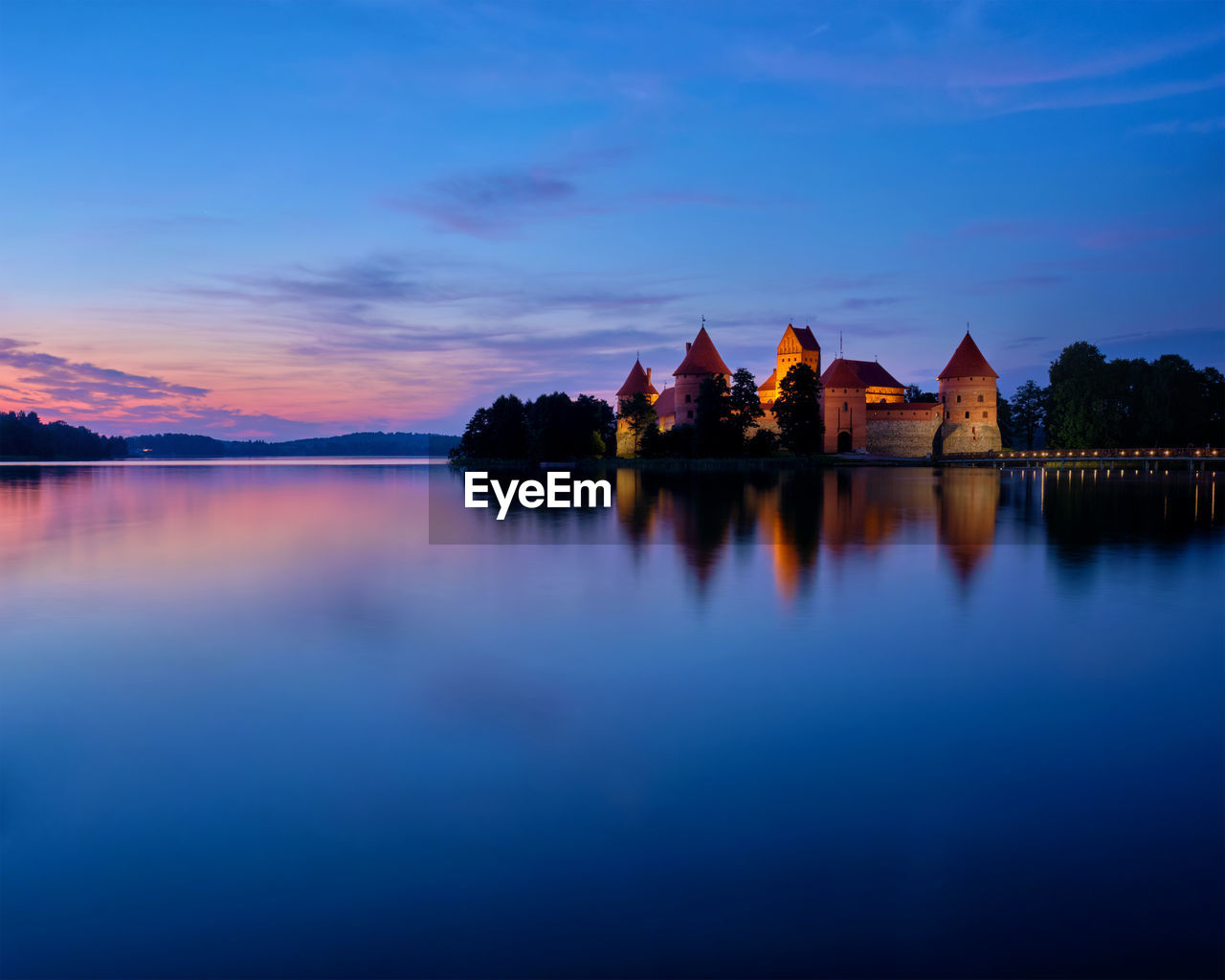 Trakai island castle in lake galve, lithuania