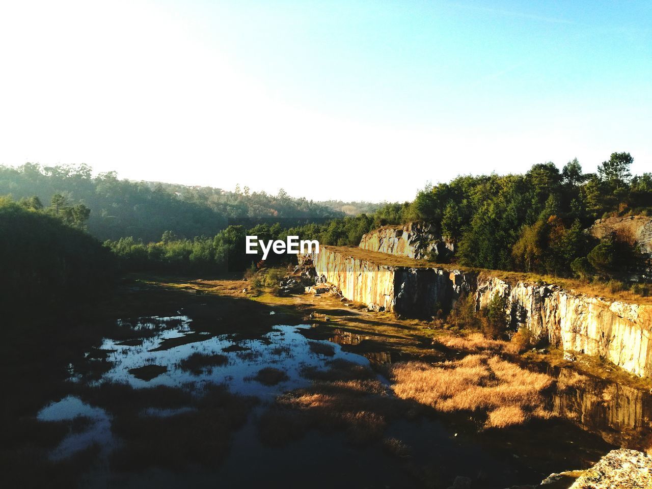 Scenic view of landscape against clear sky