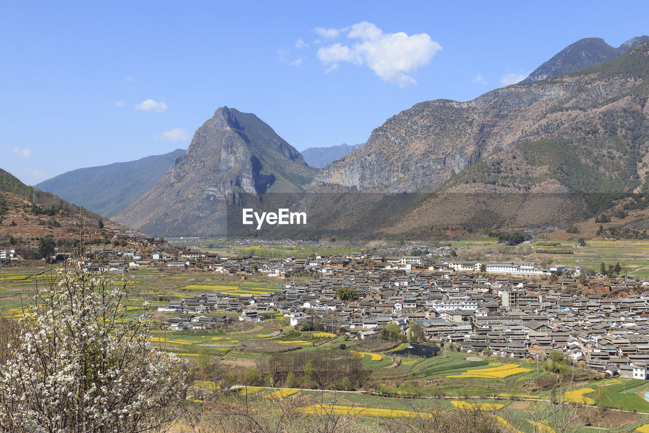 Scenic view of mountains against sky