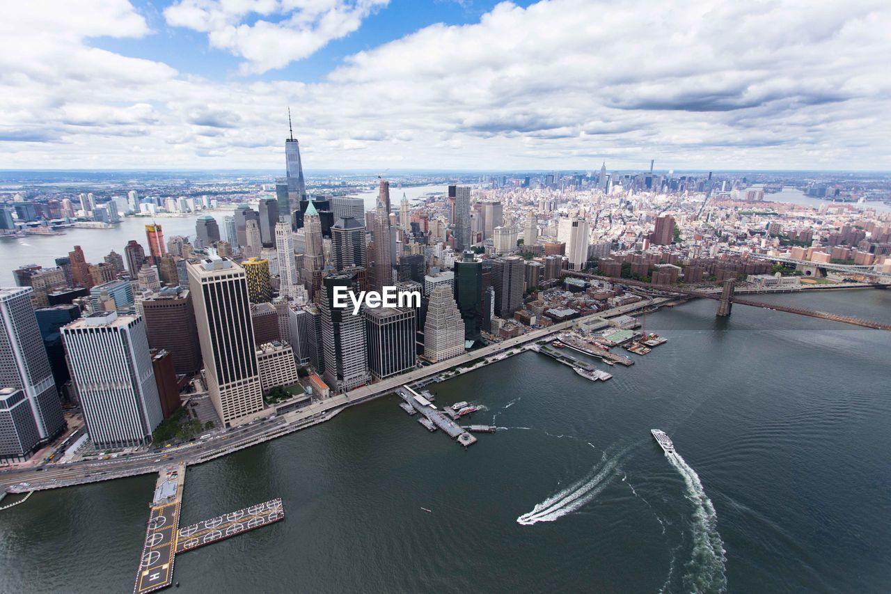 AERIAL VIEW OF CITY AGAINST CLEAR SKY