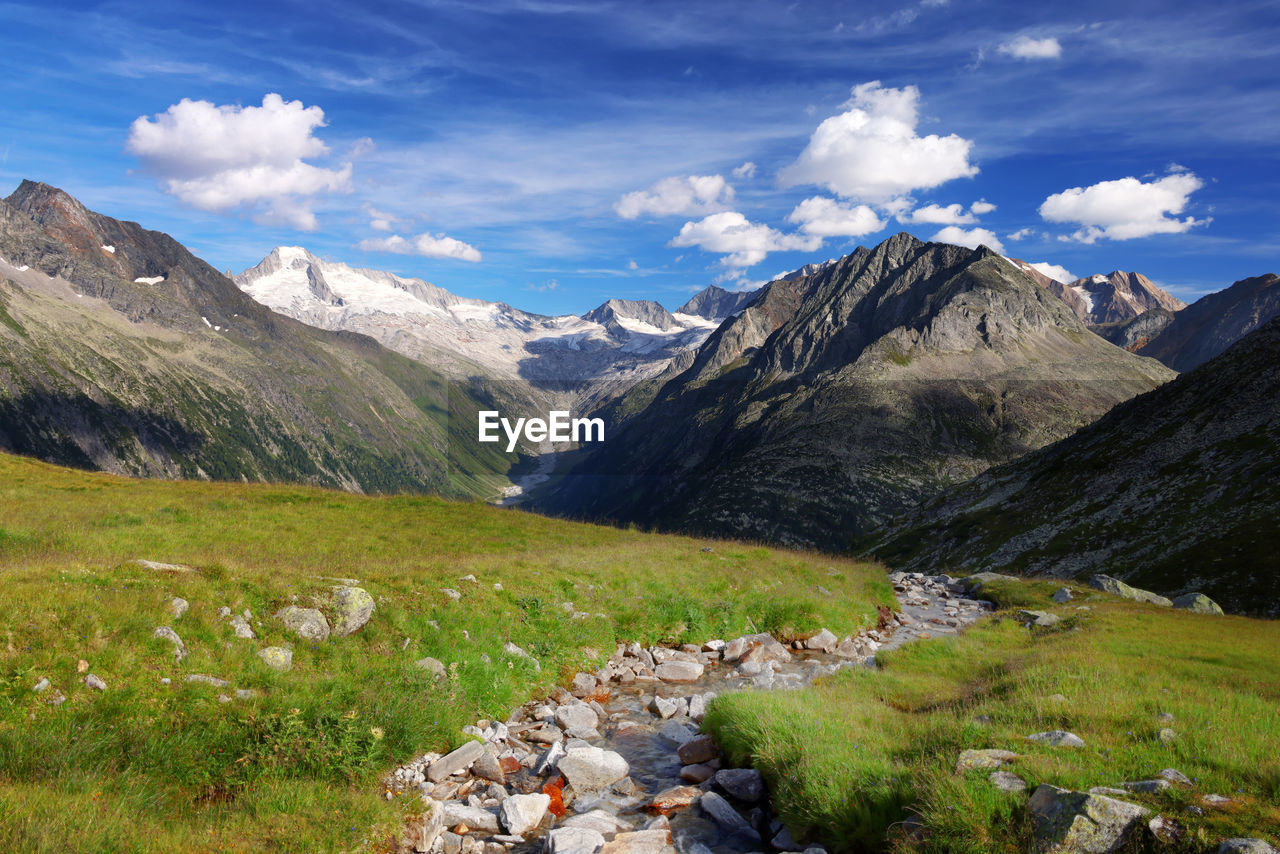 panoramic view of mountains against sky