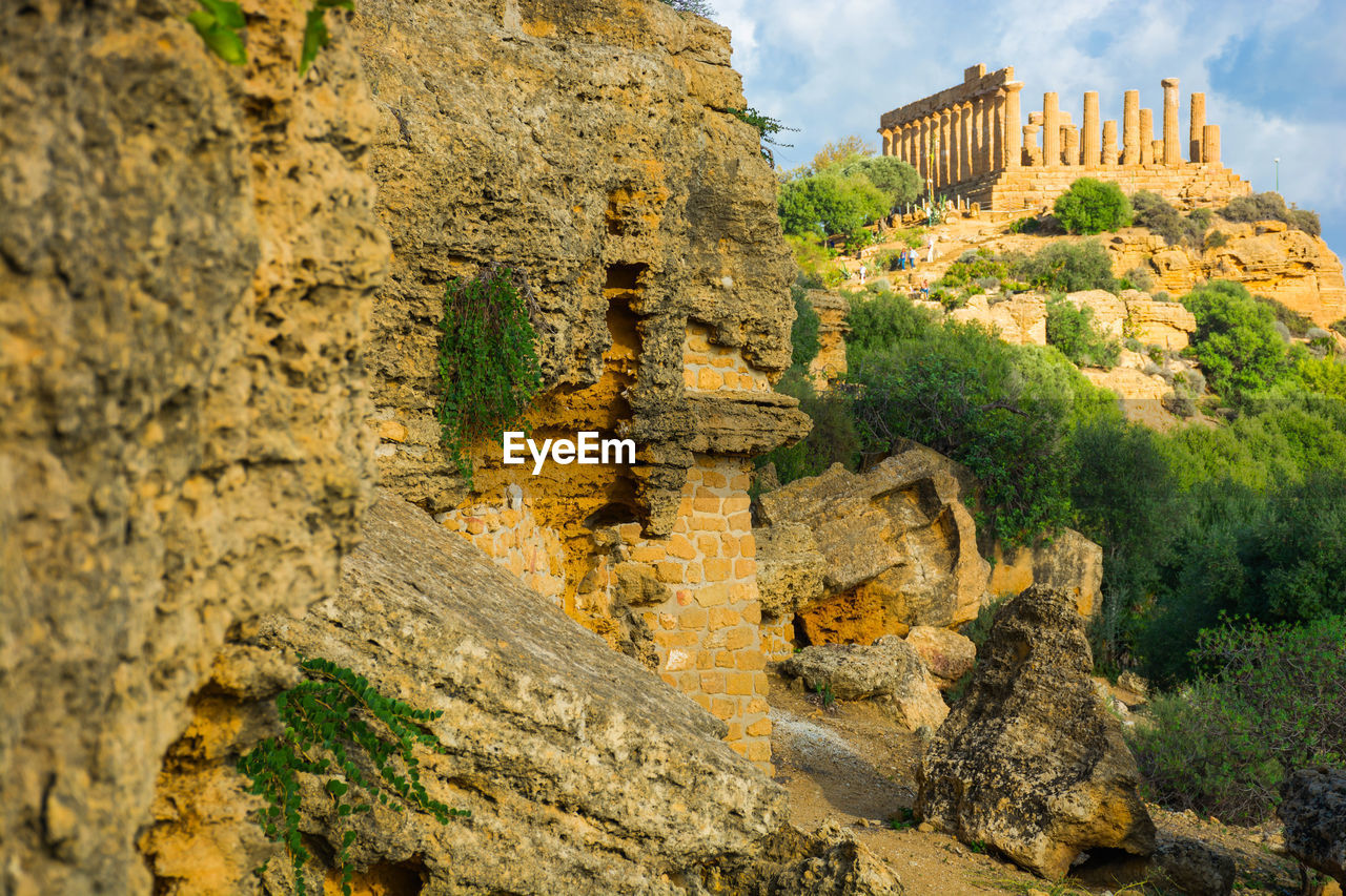 Abstract and conceptual of ancient greece in agrigento. the greek temple of concordia, the ancient 