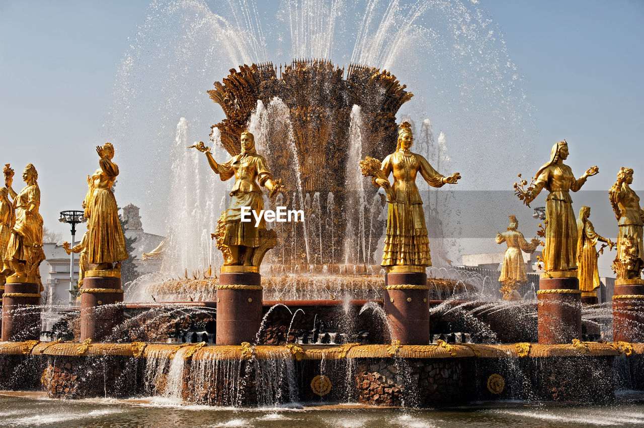 Historic fountain against sky