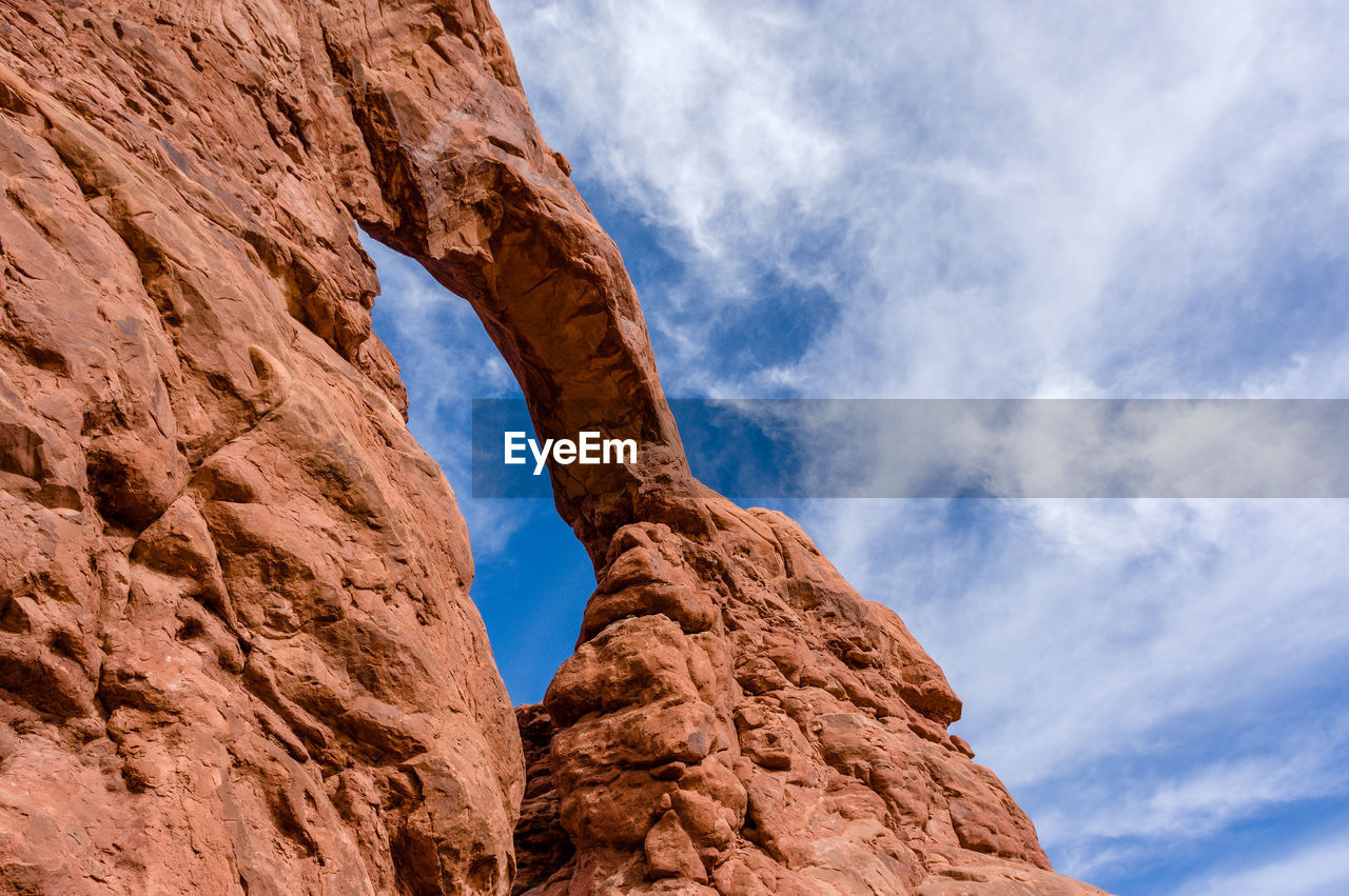 Low angle view of rock formation