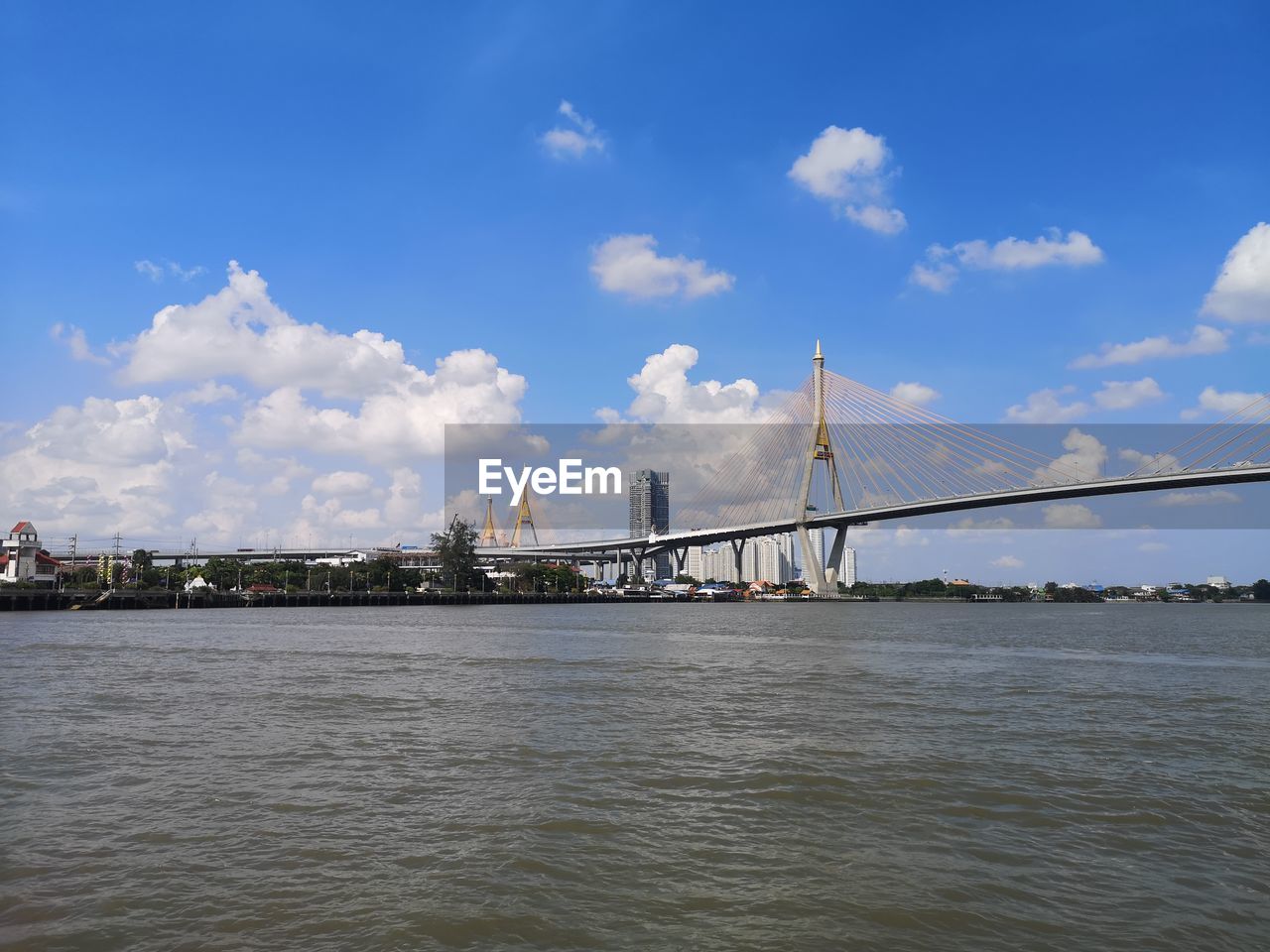 SUSPENSION BRIDGE OVER RIVER