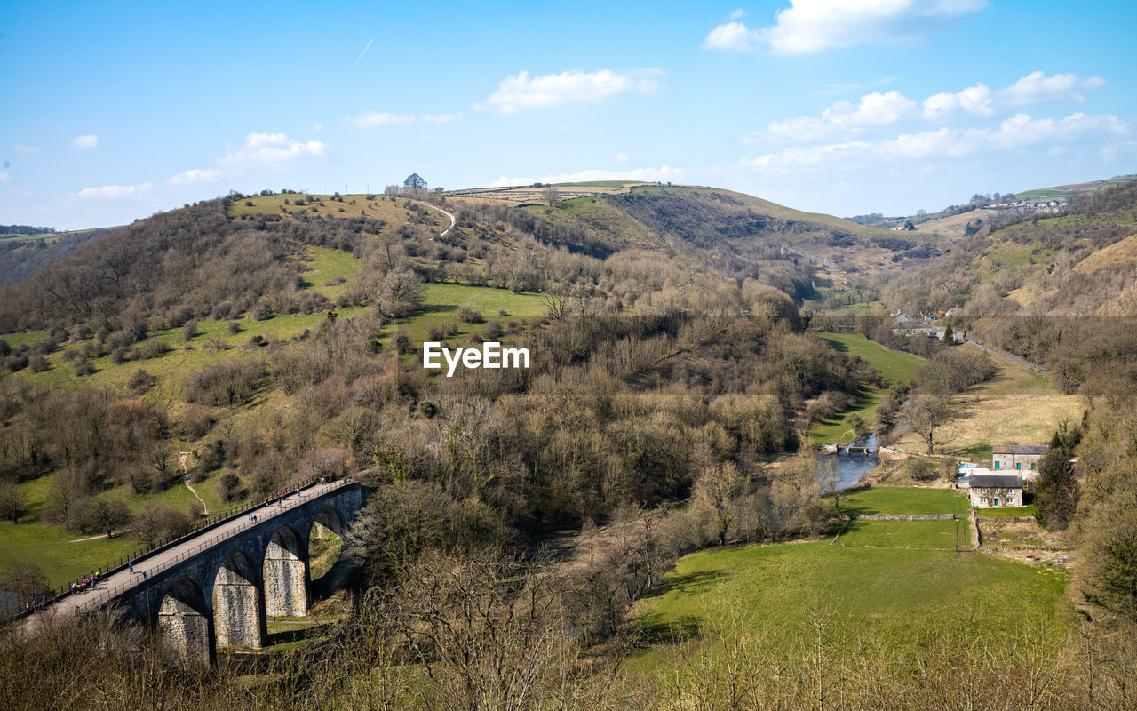 The view across monsal dale from monsal head in the peak district national park in derbyshire, uk.