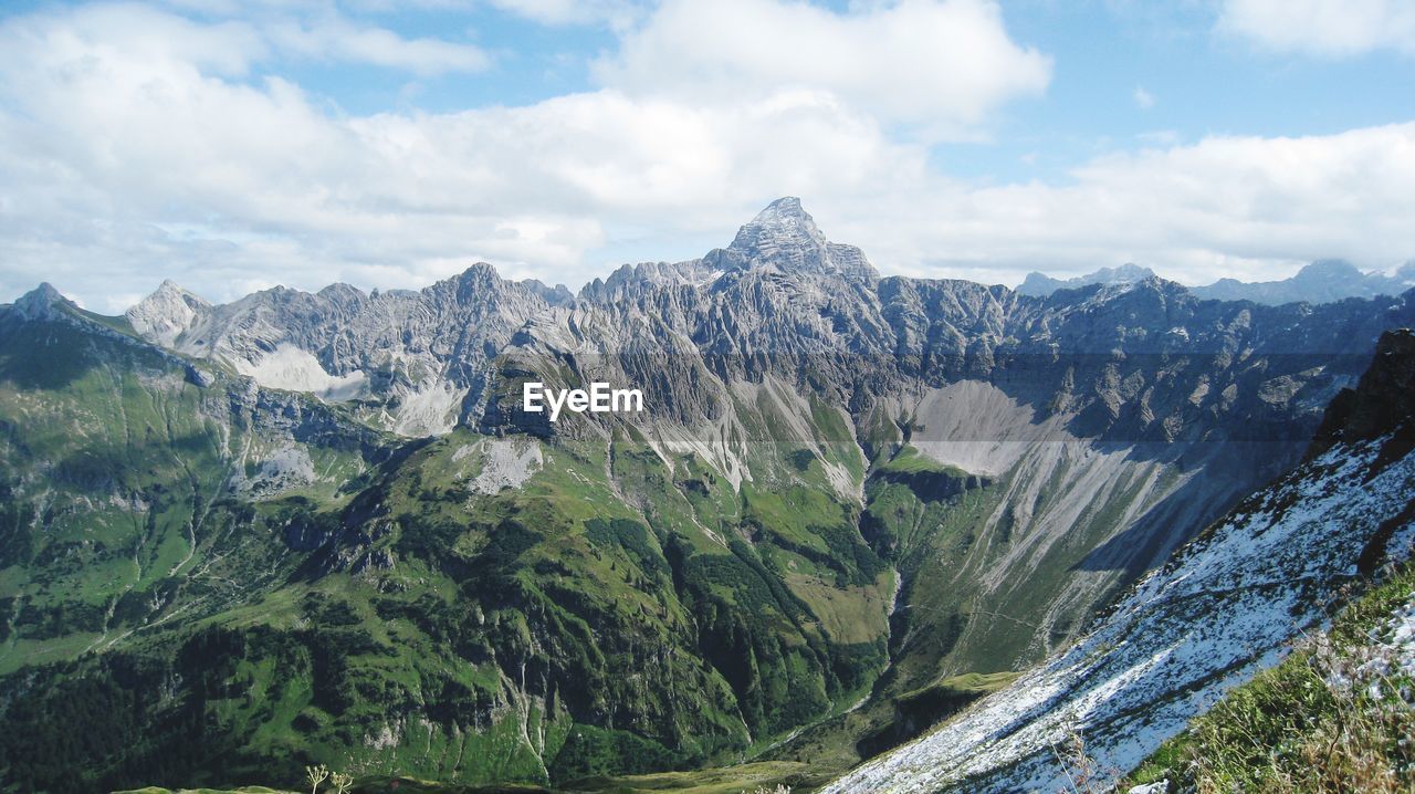 Scenic view of mountains against sky