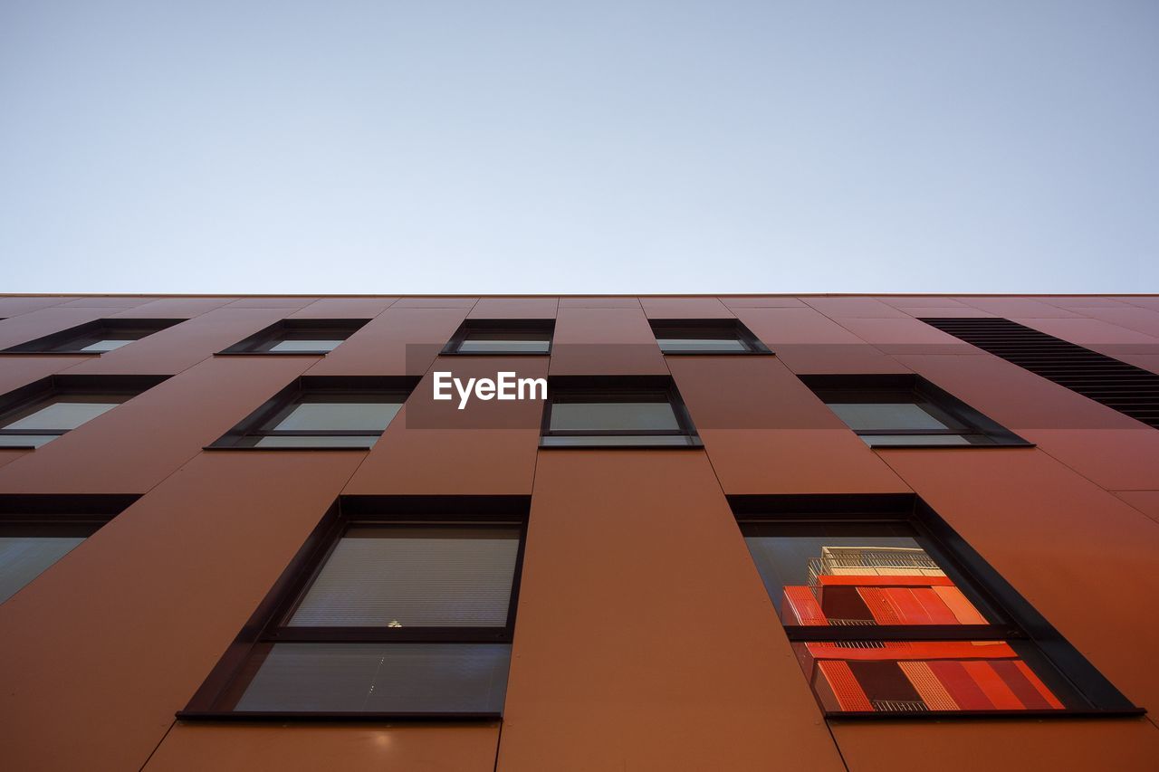 Low angle view of building against clear sky