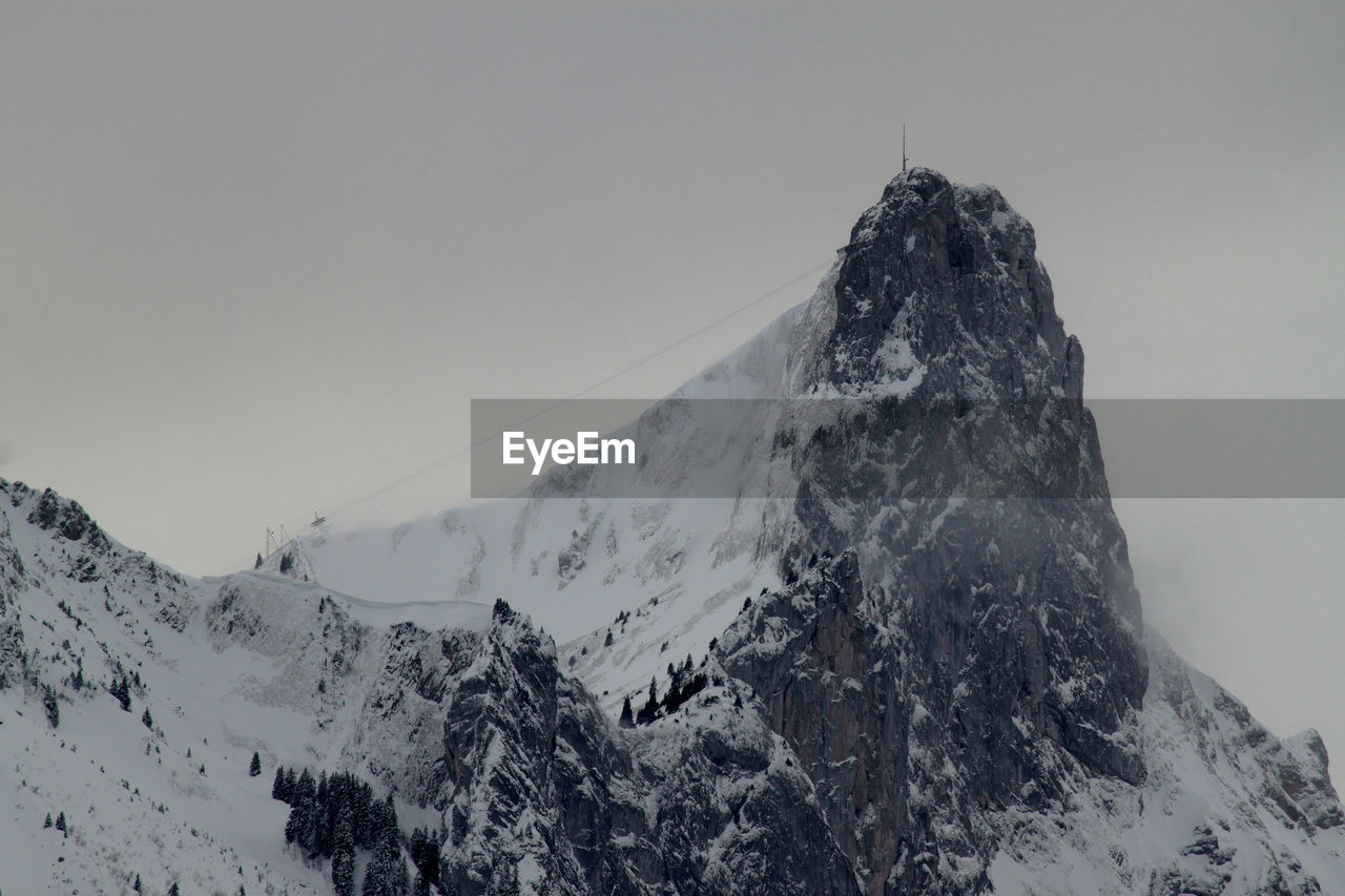 PANORAMIC VIEW OF SNOWCAPPED MOUNTAINS AGAINST SKY