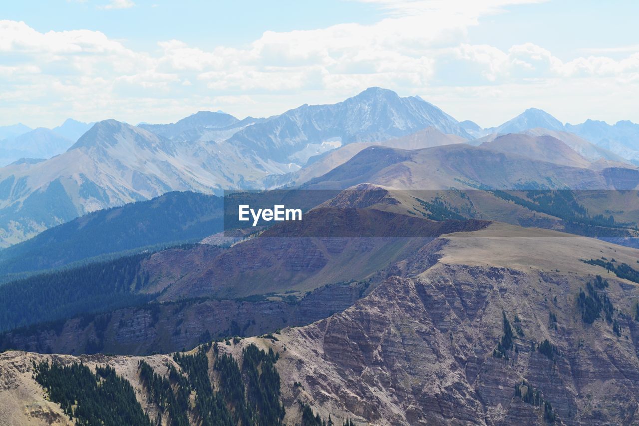 Scenic view of dramatic landscape against sky