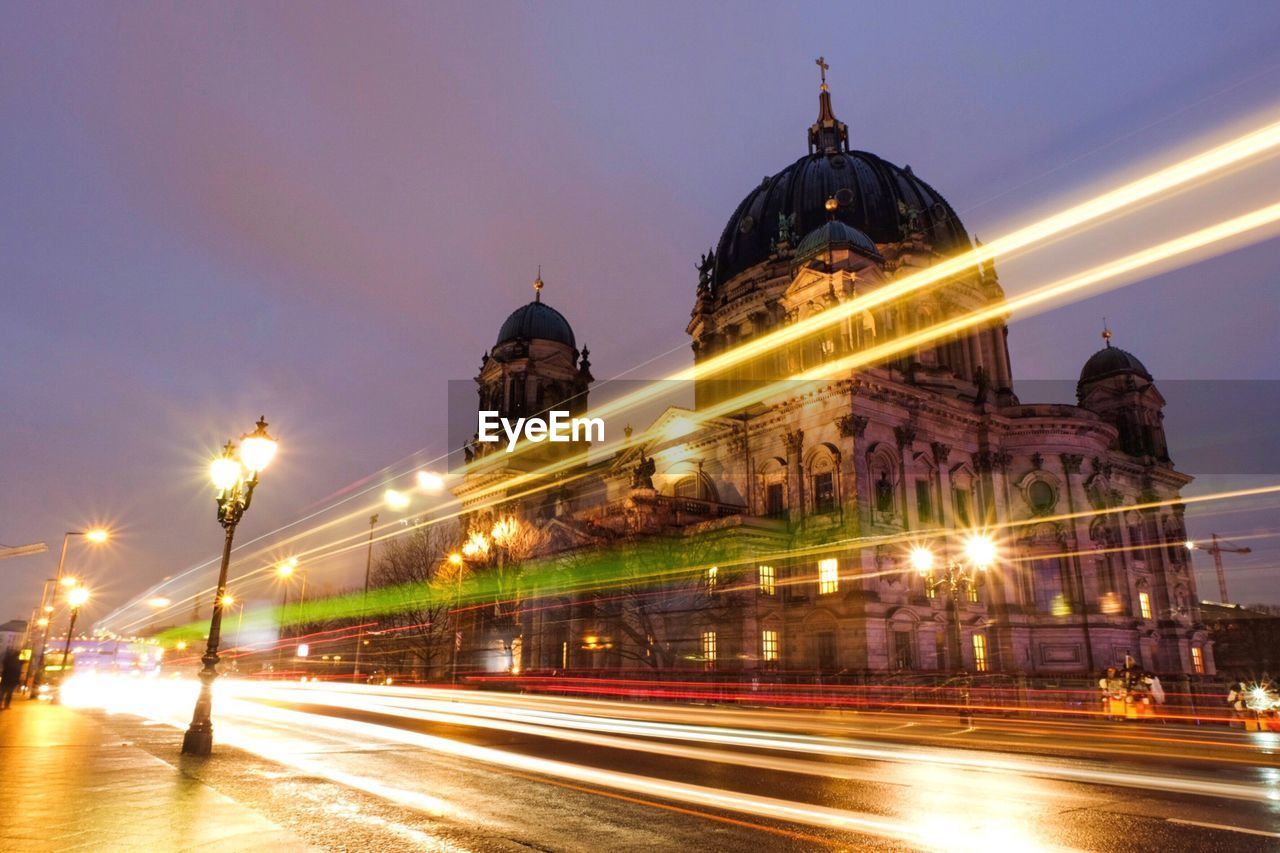 LIGHT TRAILS IN CITY