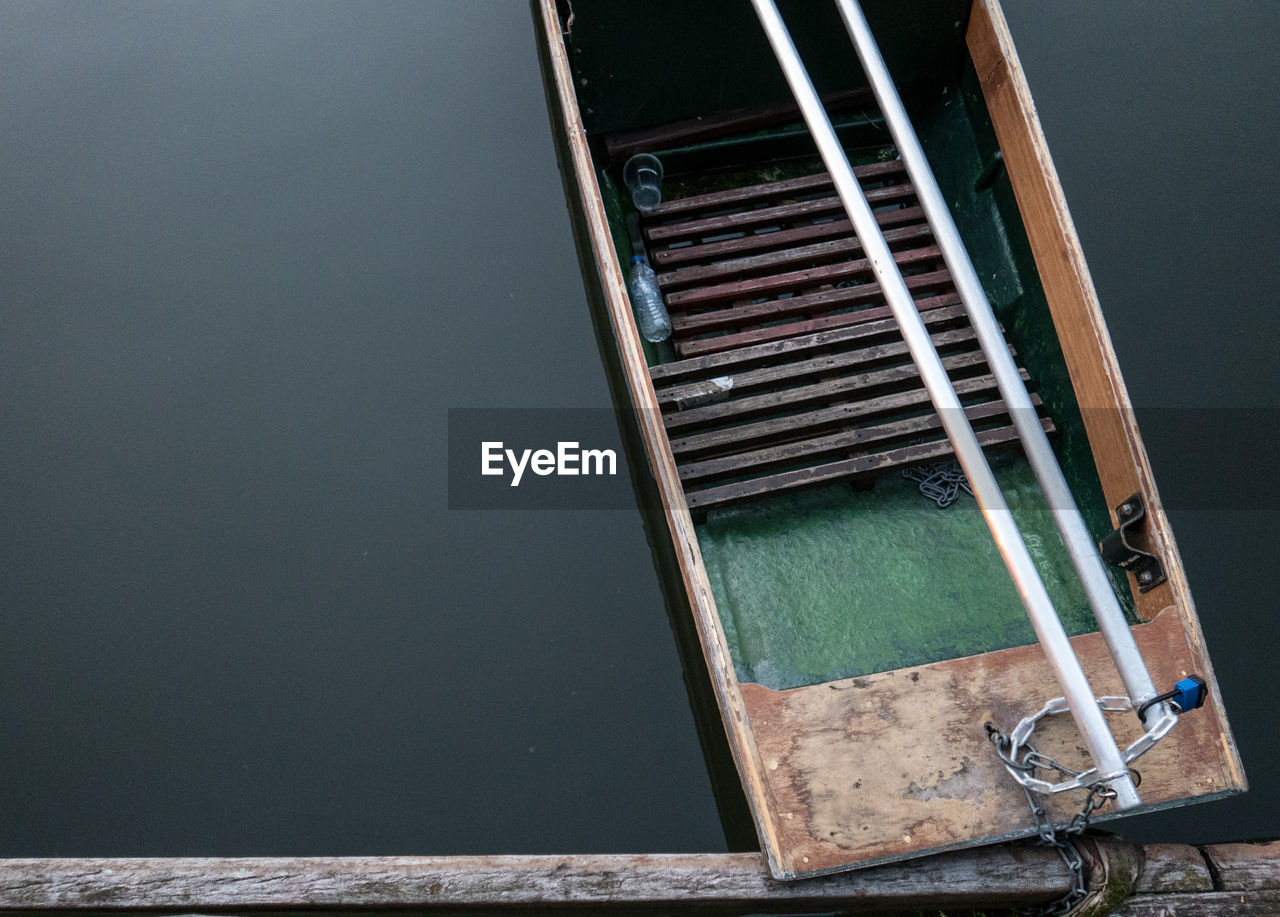 Close-up of a boat in cambridge canals