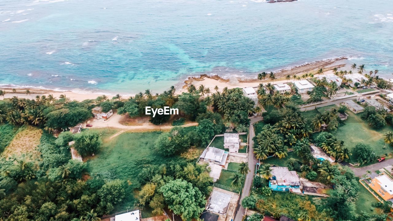 High angle view of beach