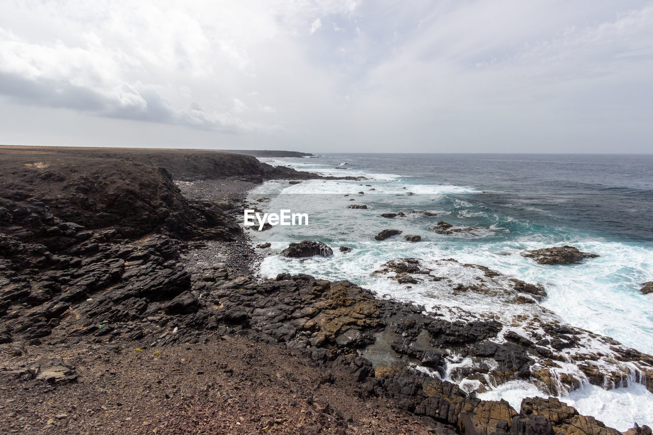 Coastline in the natural park of jandia - parque natural de jandina - on  fuerteventura