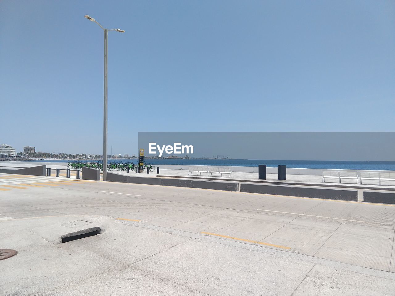 VIEW OF STREET AGAINST CLEAR SKY