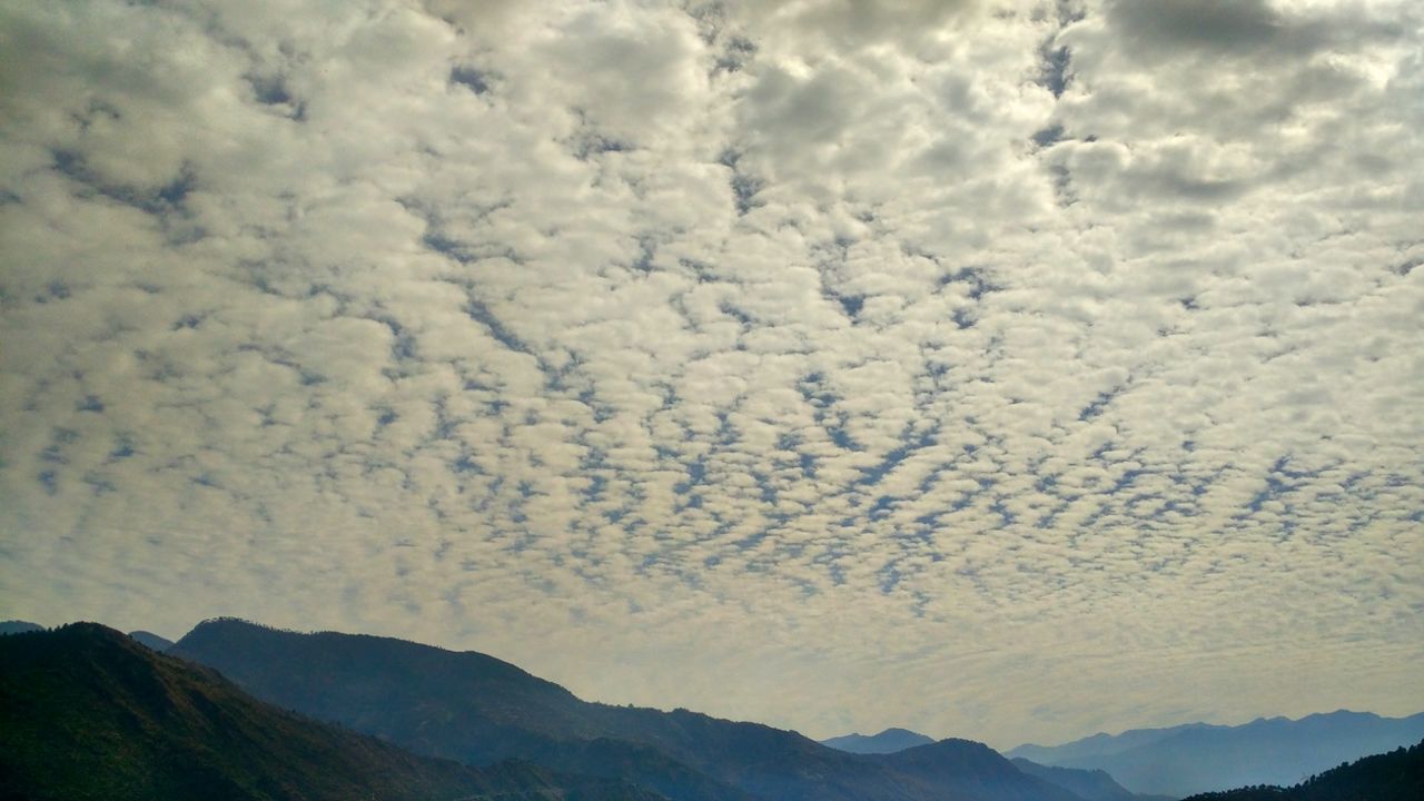 SCENIC VIEW OF CLOUDS OVER MOUNTAINS AGAINST SKY