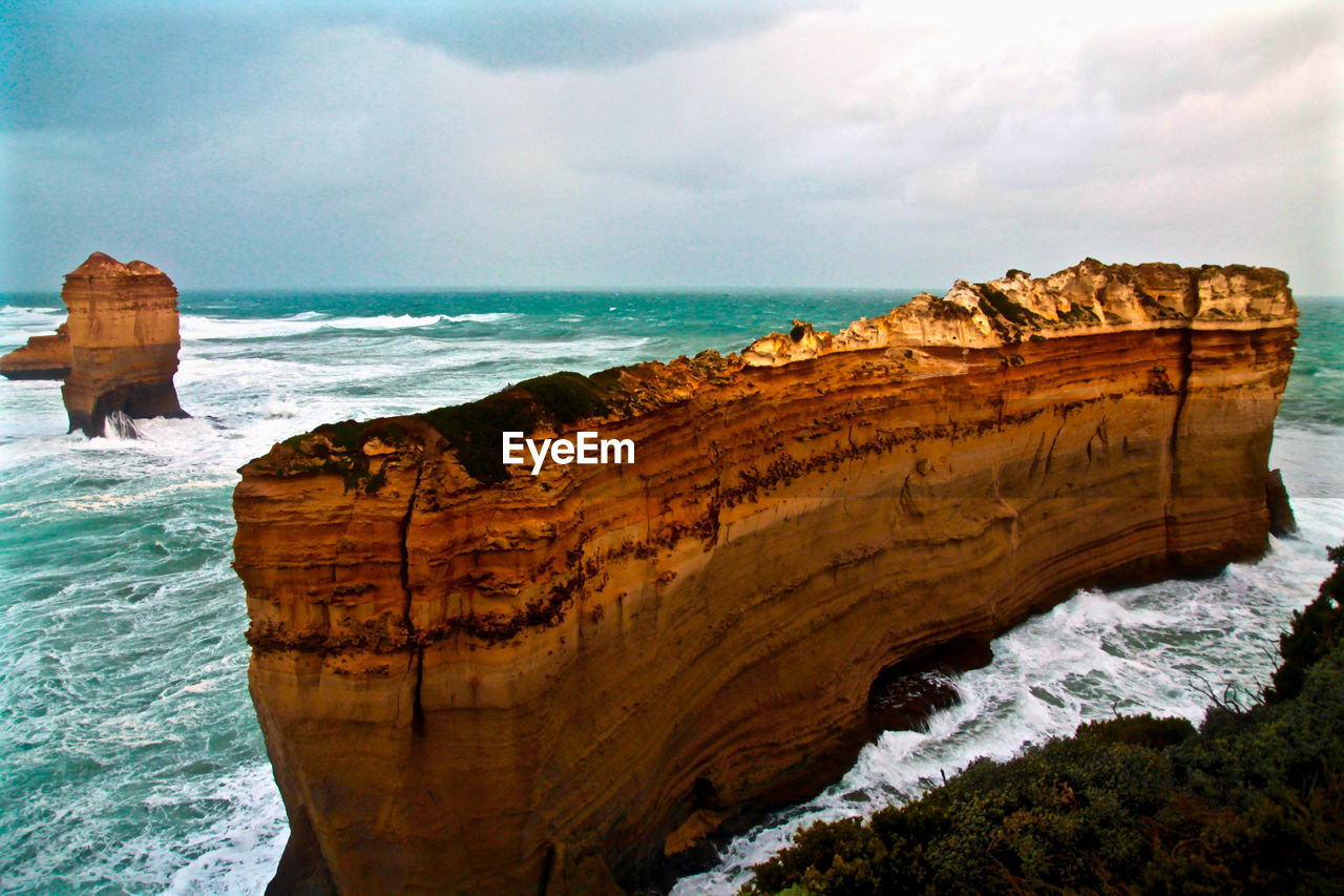 Scenic view of rock formation at loch ard gorge in port campbell