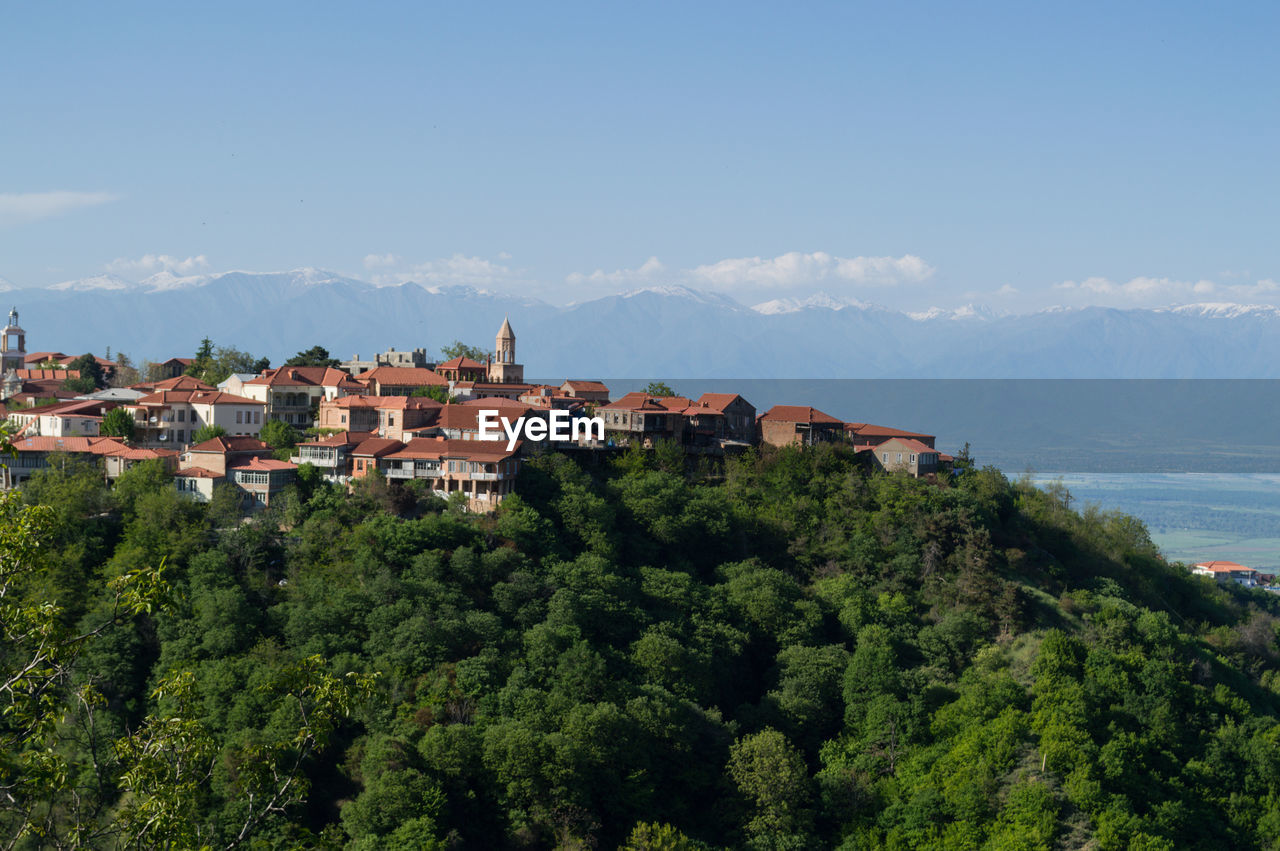 Small georgian village near sighnaghi, caucasus mountains, georgia