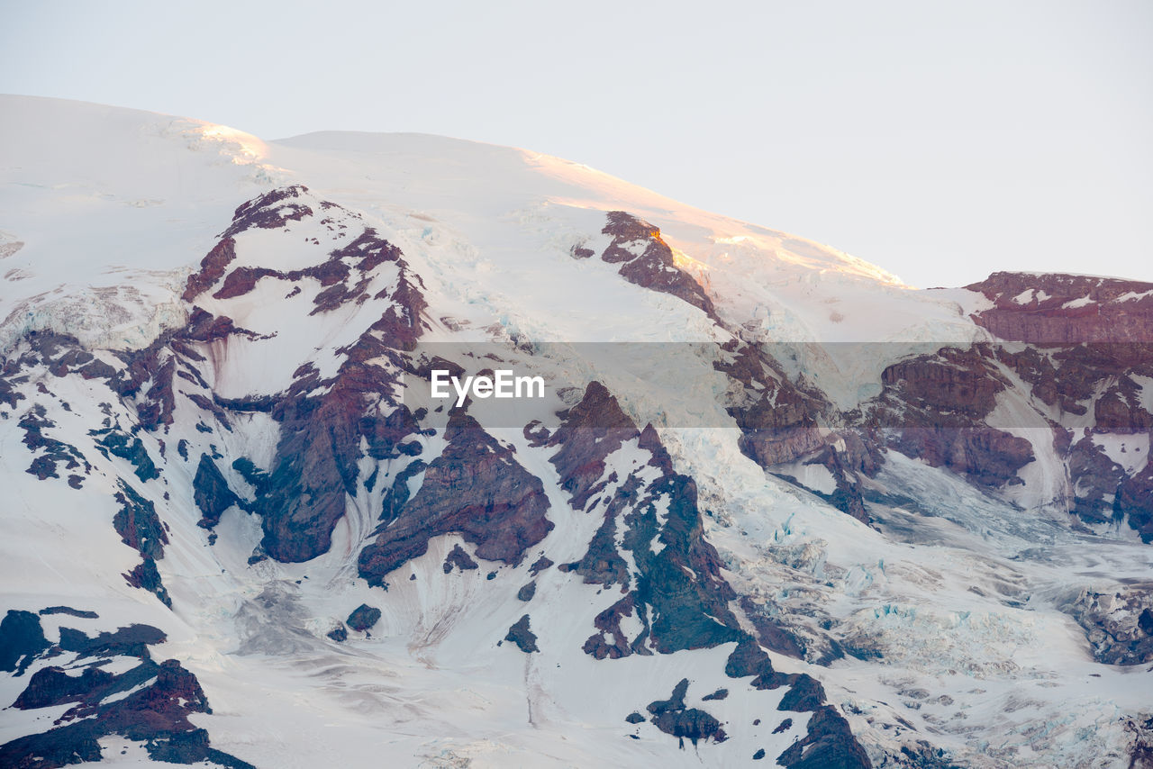 Mount rainier summit and nisqually glacier at mount rainier national park, washington state, usa