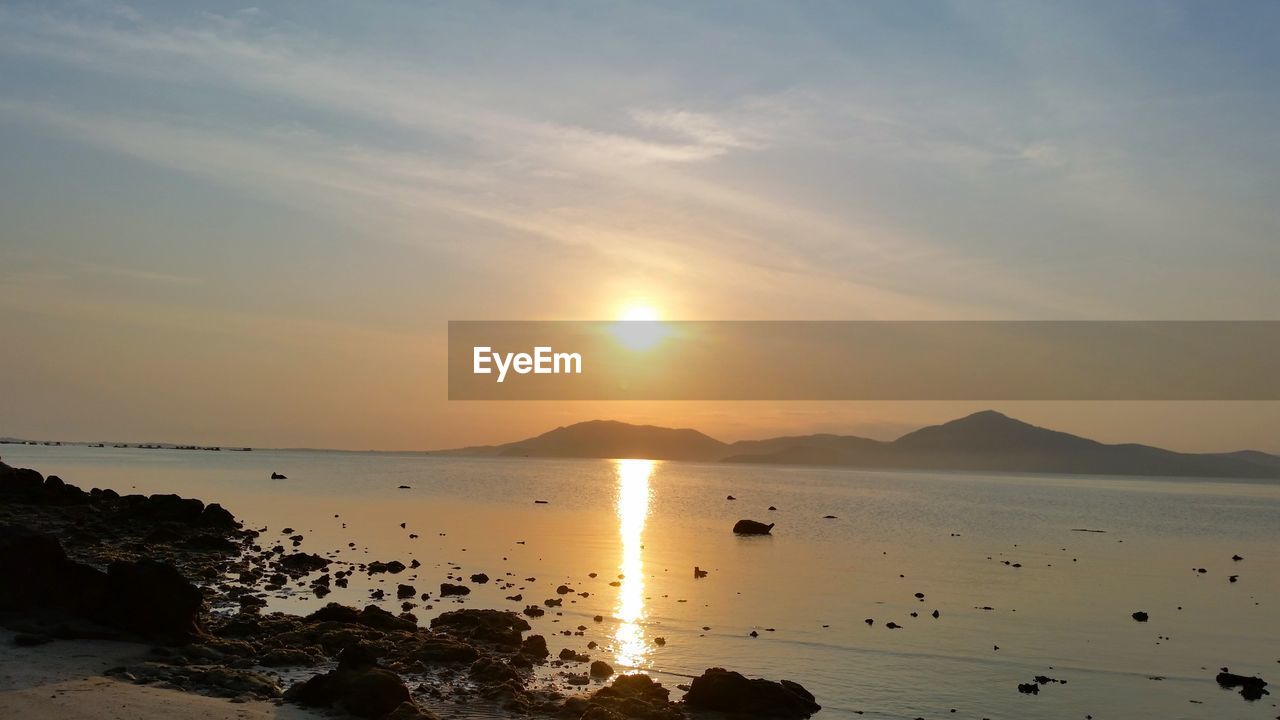 SCENIC VIEW OF SEA DURING SUNSET