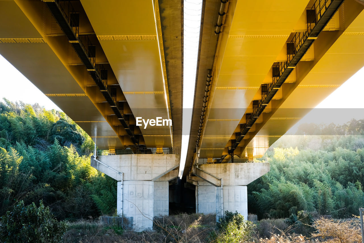 Low angle view of bridge against sky