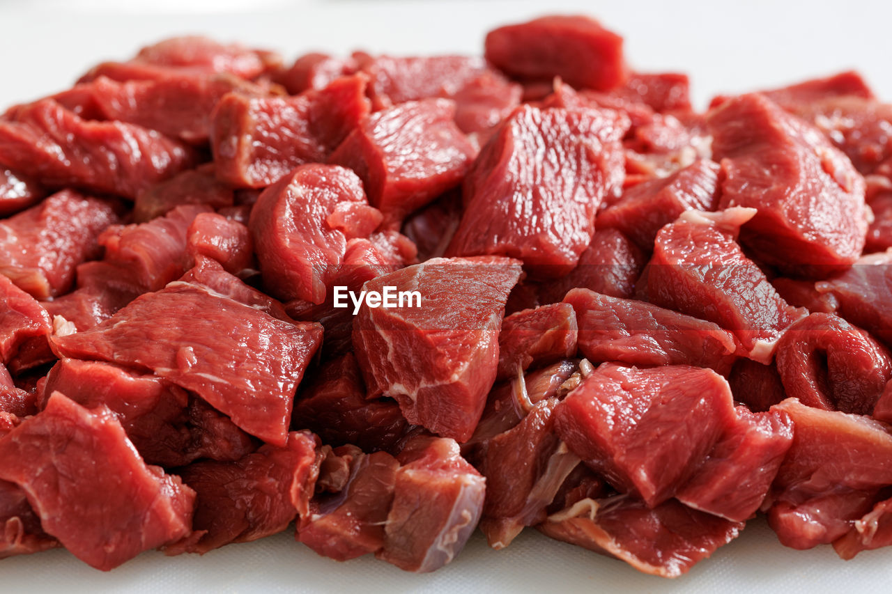 Fresh chopped raw meat