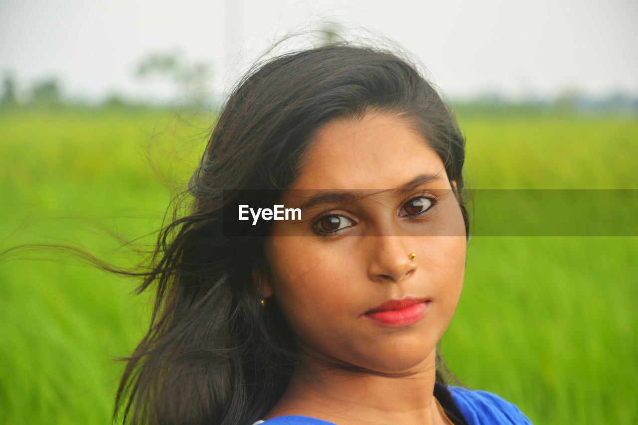 Close-up portrait of woman