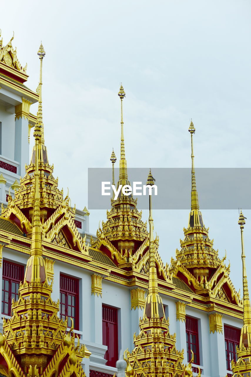 Low angle view of traditional building against sky