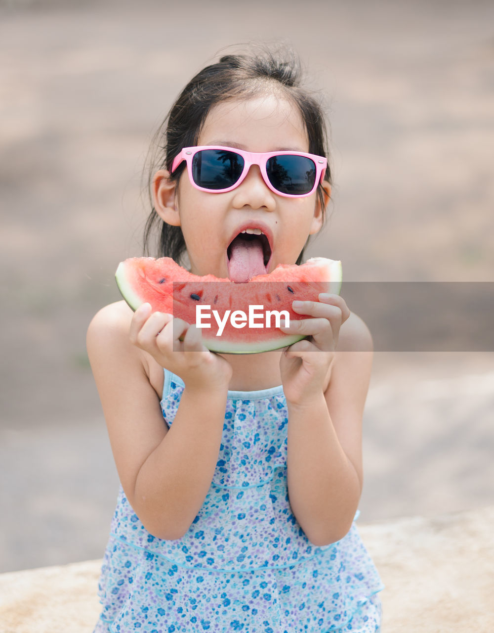 Girl eating watermelon