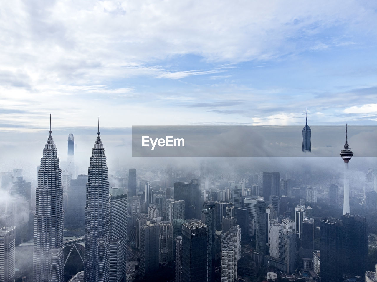 high angle view of cityscape against sky