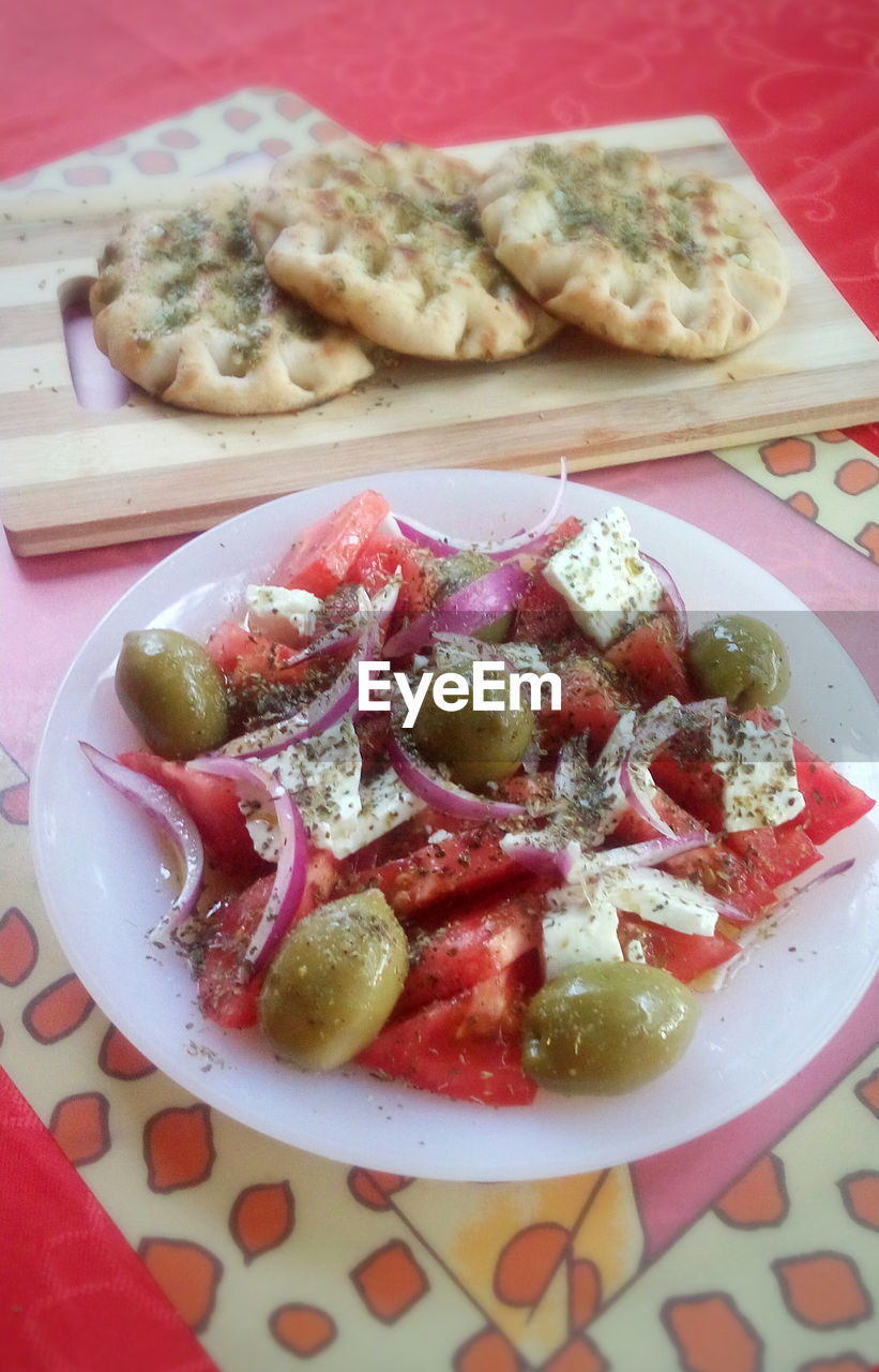 CLOSE-UP OF SERVED FOOD ON PLATE