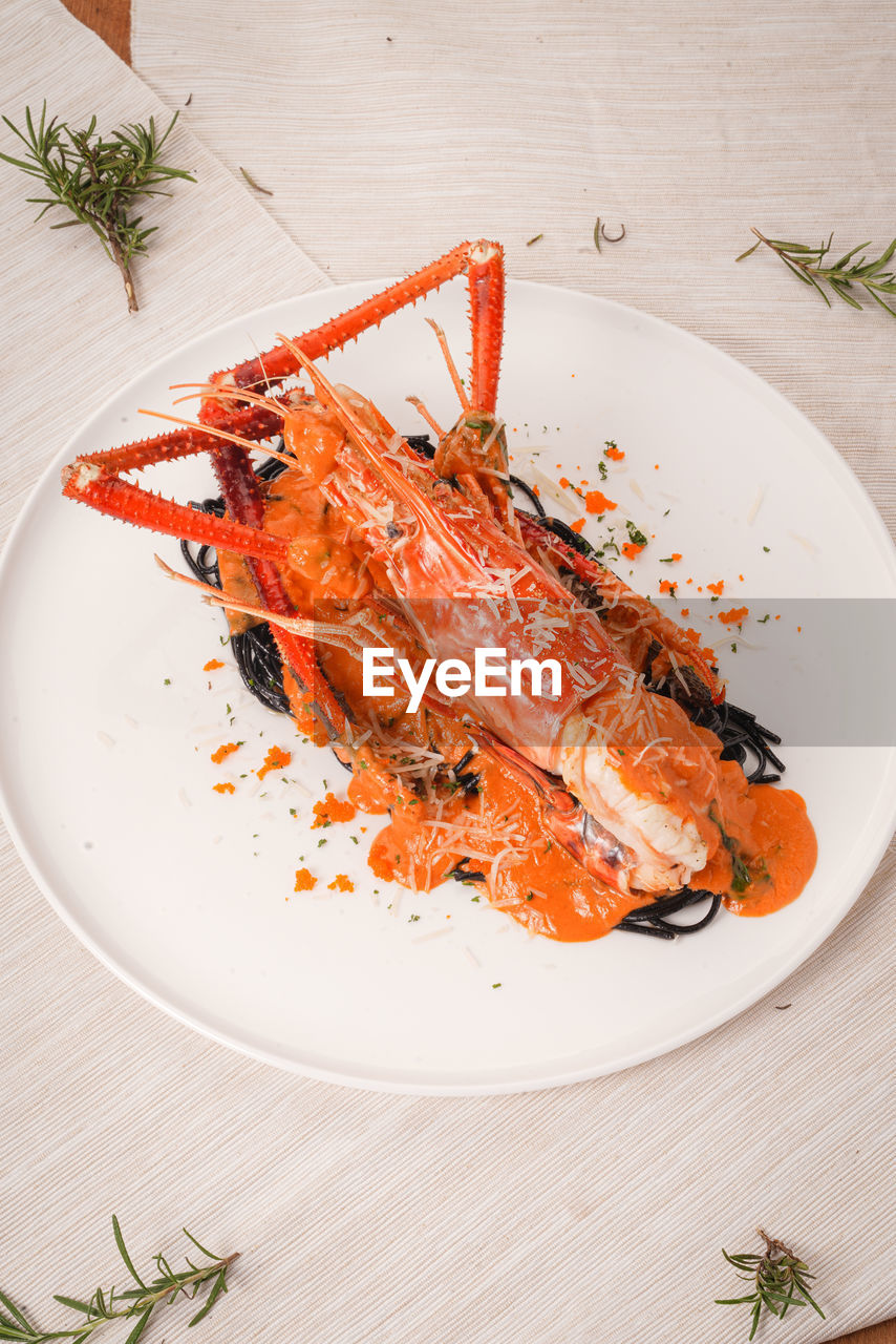 Close-up of food in plate on table